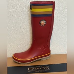 Pendleton Zion National Park Red Zip Back Rubber Tall Boot NIB 11